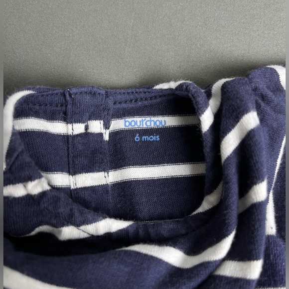 BOUT'CHOU Baby dress white and blue stripe size 6M - Picture 3 of 6